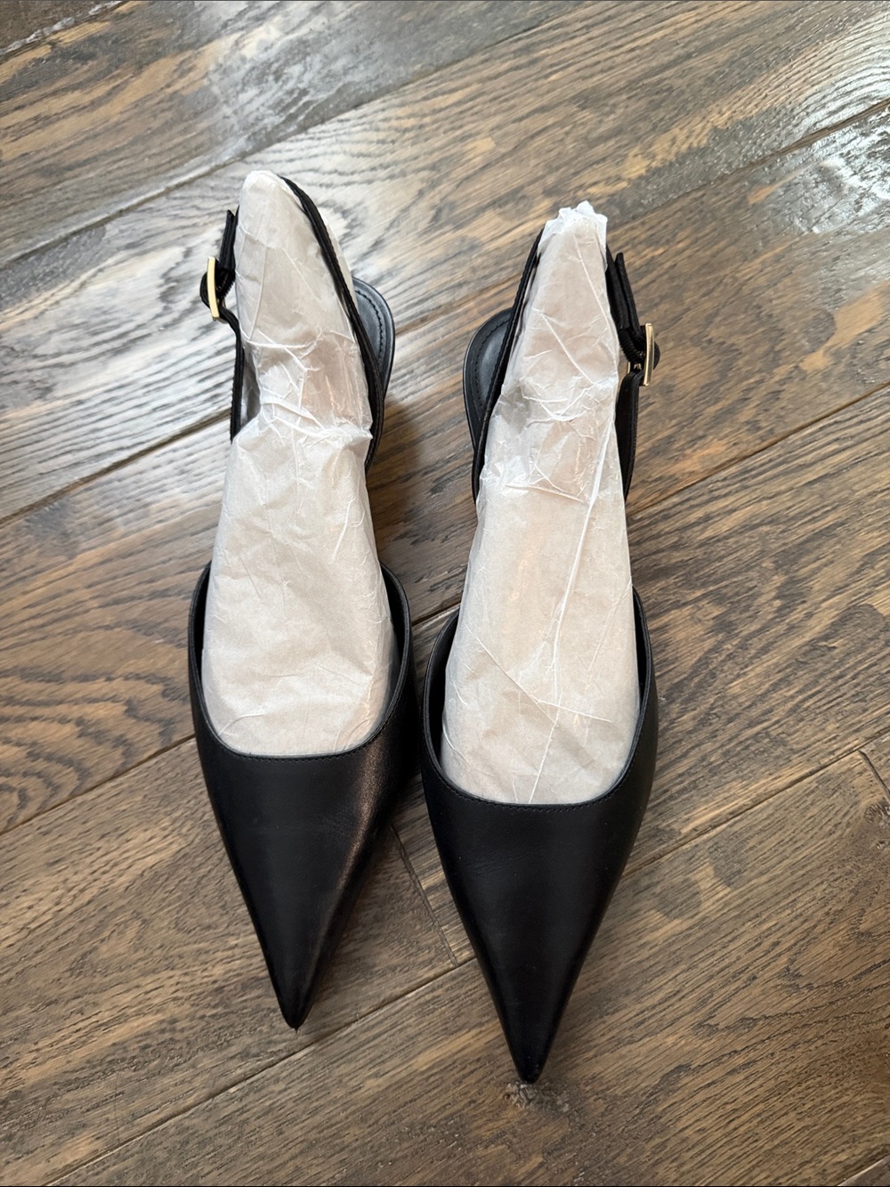 Michael Kors Black Pointed Slingback Heels
